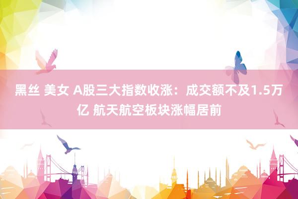 黑丝 美女 A股三大指数收涨：成交额不及1.5万亿 航天航空板块涨幅居前