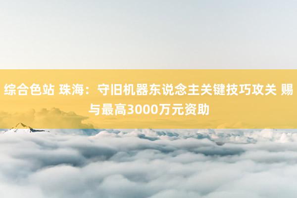 综合色站 珠海：守旧机器东说念主关键技巧攻关 赐与最高3000万元资助